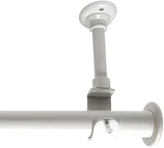 Room/Dividers/Now Ceiling Mount Hanging Curtain Rod - Wall Mounted Curtain Rod with Bracket - Long, Heavy Duty Rod for Window Curtains by Room Dividers Now (108-168 Inches, White)