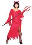 RG Costume Women's Glamour Devil Lady-Adult Red Gown & Sash, one Size fits Most, Red, one Size fits Most