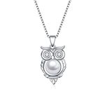 YFN Owl Necklace 925 Sterling Silver Owl Pendant I Love You 100 Languages Love Owl Necklace for Women Girlfriend Jewelry Gifts, Sterling Silver