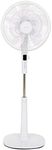 Amazon Basics Height & Tilt Angle Adjustable Oscillating Digital Dual 5-Blade 12-Speed Standing Pedestal Fan with Remote Control, White