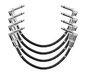 Softline Pro SP PRT 09 Guitar Patch Cable Right Angle 25 cm 1/4 Instrument Cable For Effect Pedals (9 Inch) (Silver Plated Pack of 4)