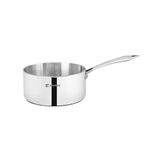 Bergner Argent TriPly Stainless Steel 20 cm Milkpan/Saucepan, Stay Cool Cast Handle, Food Safe, Durable, Even Heat Distribution, Dishwasher Safe, Induction and Gas Ready, Silver