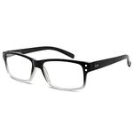 Eyekepper Spring Hinges Vintage Reading Glasses Men Readers Black-Clear Frame