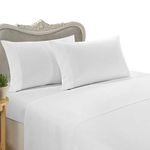 sheetsnthings Olympic Queen Size 600-Thread-Count Cotton 600TC, Solid White Sheet Set, Deep Pocket 600 TC