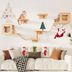 PETKABOO Cat Wall Furniture, Cat Wall Shelves, Wall Mounted Cat Shelves for Wall with Condo, Ladder, Platform and Scratching Post, Cat Wall Climber for Playing, Cat Climbing Wall, Cat Wall Steps