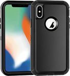 smartelf Compatible with iPhone X/Xs/10 Case Heavy Duty Shockproof Drop Proof Protective Cover Hard Shell for Apple iPhone Xs 5.8 inch-Black