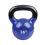 Fitness Mad Steel Kettlebell with Vinyl Coated Base | Ultra Durable Construction for Home & Commercial Workouts | Comfortable Powder-Coated Handle | 4kg to 24kg