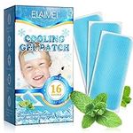 16 Sheets Fever Patches for Kids - Hot Weather Cooling Gel Patches for Adults - Headache Patches - Forehead Fever Cool Pads - Cooling & Pain Relief