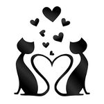 Cat Couples Wall Decor Minimalist Cat Wall Art Black Modern Cat Wall Decorations for Cat Lovers Living Room Bedroom Decor for Couples - Acrylic