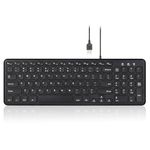 Perixx PERIBOARD-213U Wired Silent USB Scissor Keyboard - 14.45x4.76x0.70 Inches Compact Design with Number Pad - Black - US English…