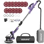 Drywall Sander with Vacuum Dust Collector, AZZUNO 12A Popcorn Ceiling Removal Tool, Electric Drywall Tools with 5 Variable Speeds (800-1900RPM), 12pcs Sanding Discs (Purple)