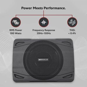 Rockville 8" Car Subwoofer – Compact Powered Under-Seat Bass Speaker