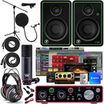 Focusrite Scarlett 2i2 2x2 USB Audio Interface Full Studio Bundle with Creative Music Production Software Kit and CR3-X Pair Studio Monitors and 1/4” Instrument Cables