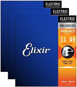 Elixir 12102 Electric Nano Medium 11-49 (3 Pack Bundle)