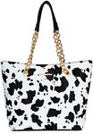 Montana West Tote Bag for Women Satchel Handbags, Ladies Top Handle Purse, B-cow, M, Modern