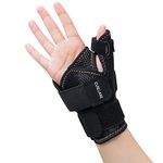 CURECARE New Updated Thumb Support for Women and Men, Reversible Trigger Thumb Splint for Day & Night Support, Breathable Thumb Support for Arthritis, Tendonitis, Sprains Thumb Pain Relief (Black)