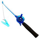 YYS - Fishing Crab Peg Crayfish Bait Rod Reel and Line Set (BLUE or PINK) - No Hooks - Great Fun For All Kids Coast Shore Rock Pool Crabbing (Blue) [31-647]