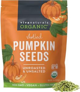 Viva Naturals Organic Pumpkin Seeds - Shelled, Unroasted & Unsalted Pumpkin Seeds Organic, Perfect for Salads, Trail Mix & Baked Goods - Good Source of Iron & Dietary Fiber - 1 lb (16 oz / 454 g)