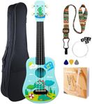 VixxNoxx Soprano Ukulele for Kids, 21 inch Soft Nylon Strings Ukelele Beginner Kit with Gig Bag Strap Picks Extra Strings, Portable Musical Instruments Kit for Children Holiday Gift(Blue)