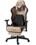 AutoFull C3 Gaming Chair Ergonomic Office Chair with 3D Bionic Lumbar Support, Racing Style Premium PU Leather Computer Chair Gamer Chairs with Footrest and Headrest,Brown,(3-Years Warranty)