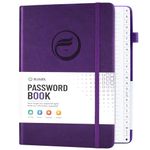 Password Book with Alphabetical Tabs, Hardcover Large Password Keeper, Password Notebook Organizer for Computer and Internet Address Website, Gifts for Home, Office, 7"x 10" - Purple