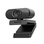 JLab Go Pop Cam USB HD Webcam, Black, 1080P/30 FPS, 2.1 Megapixels, Built-in Privacy Shutter, Minimalist Portable Set-up, Clip-on Design Compatible with PC, Mac and Chromebook