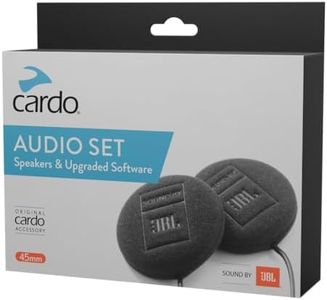 Cardo 45mm Audio Set, Works with Most Helmet Communicators (Single Pack), Black