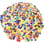 500PCS / 1.1LB Square Ceramic Mosaic Tiles, 0.4 x 0.4 inch Handmade Making Creative Micro Mosaic Tiles for DIY Art and Home Decorations (Mix Color)