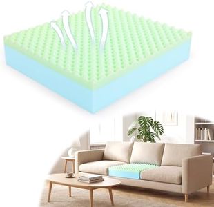 BALAPET Egg Shaped Foam Couch Cushion Replacement, Dual-Layer High Density Support Foam Pad, Breathable Pressure Relief Seat Cushion, Cuttable DIY for Sofa, Chair, Wheelchair(27×24×6in)
