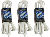 AXIS 815906026135 45505 3-Pack 3-Outlet Indoor Extension Cord, White