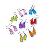 Tiande 8 Pairs Bear Earring Set Cute Colorful Resin Candy Cartoon Drop Earring Party Favors Birthday Gifts for Girls Women