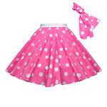 Children's Polka Dot Skirt Rock n Roll 50's/ 60's Style (6-9 yrs (22" Waist), Pink & White spot)