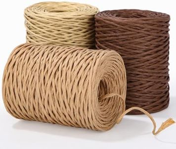 3 sztuki 100 m Filo di Carta, Filo di Ferro Carta, Filo di Ferro Naturale, Cavo di Carta per Confezioni Regalo, Cavo di Carta da 3 x 100m, L'imballaggio Floreali per Bouquet di Nozze