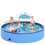 Dog Pool 97"x15.7", Instraella Extra Large Foldable Plastic Pool for Large Dogs, 0.55mm Durable and Collapsible Pet Bathing Tub Portable Outside Swimming Pool for Kiddie and Dogs