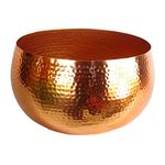 Leaf LEAF-7304 Large Metal Planter 32 x 20cm Hammered Copper Colour-Straight Edge