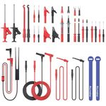 ALLmeter 27PCS Multimeter Test Leads with Replaceable Wire Piercing Probes,Crocodile Clips,Test Hook Clips,and Test Tweezer Flexible Wires Professional Kit for Digital Electrical Multimeter Testing