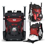 Baseball Backpack Softball Bat Bag with Shoe Compartment & Fence Hook for Adult, T-ball Equipment Bag Fit Batting Helmet and Gloves