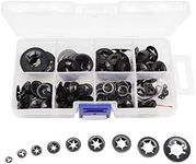 260pcs[9 Sizes] Black Starlock Internal Tooth Lock Washers Assortment Kit, M2/ M2.5/ M3/ M4/ M5/ M6/ M8/ M10/ M12