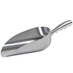 Cast Aluminum Utility Scoop - 58 oz. - Round Bottom, ice scoop For Multi-Purpose Use, With Finger Groove Handle (58 oz.)