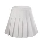 LINGS Women Girls Short High Waist Pleated Skater Tennis School Skirt (White, 14)