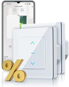 MOES Interrupteur intelligent pour volets roulants avec Wi-Fi et ajustement en pourcentage, Interrupteur tactile Alexa pour volets roulants, Smart Jalousie, Interrupteur pour volets roulants, Commande