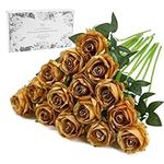 Gold Fake Roses Artificial Flowers 