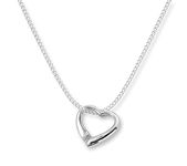 Heather Needham Childrens Sterling Silver Floating Heart Necklace on 15" (37cm) Silver Chain - Size: Small 10mm. Genuine Solid Silver - NOT Plated. Gift Boxed. 8029/15