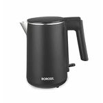 Borosil Cooltouch Electric Kettle, Stainless Steel Inner Body, Boil Water For Tea, Coffee, Soup, 1 L, Silver