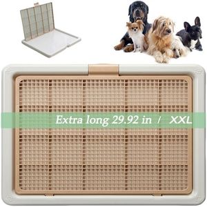 PETHOMEL Large Dog Pee Pad Tray Training Toilet Potty Indoor Puppy Holder Porch Bathroom Easy to Clean Pet Litter Box Pads (Brown Big)