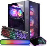 STGAubron Gaming Desktop PC, Intel Core i7 3.4G up to 3.9G, 16G RAM, 512G SSD, GeForce GTX 1660 Super 6G GDDR6, 600M WiFi, BT 5.0, RGB Fan x 6, RGB Keyboard&Mouse&Mouse Pad, RGB BT Sound Bar, W10H64