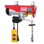 Togarhow Lift Electric Hoist with Remote Control 110V 2205LBS(1000kg) Electric Winch Overhead Crane for Warehouses, Construction, Factories,Building & Goods Lifting 12Meters Steel Line 1800W