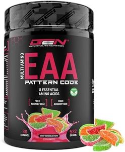 Poudre EAA - 532 g - (Candy Watermelon) - Formule de code humain - Tous les 8 acides aminés essentiels - Boisson d'entraînement Amino - Goût délicieux et solubilité optimale - Végétalien