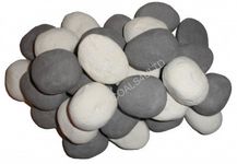 20 GREY & WHITE Gas fire Ceramic Pebbles Replacements/Bio Fuels/Ceramic TO COALS 4 U