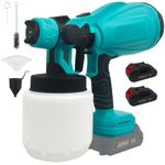 Cordless Fence Paint Sprayer with 2 * 2000mAh Battery, HVLP Spray Gun Compatible with Makita 18V Battery, Electric Paint Gun for Home Interior and Exterior, Cabinets, House, Ceiling, Furniture